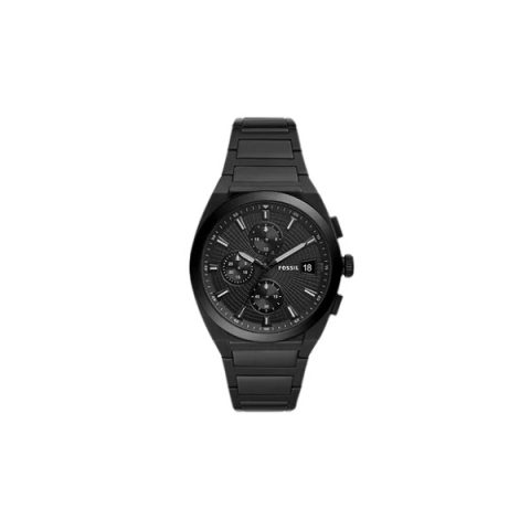 Reloj Fossil FS5797 con caja, esfera y brazalete negros de arriba abajo, visto de frente