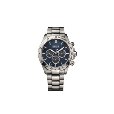 Reloj Hugo Boss Ikon 1512963 en acero con esfera azul, visto de frente