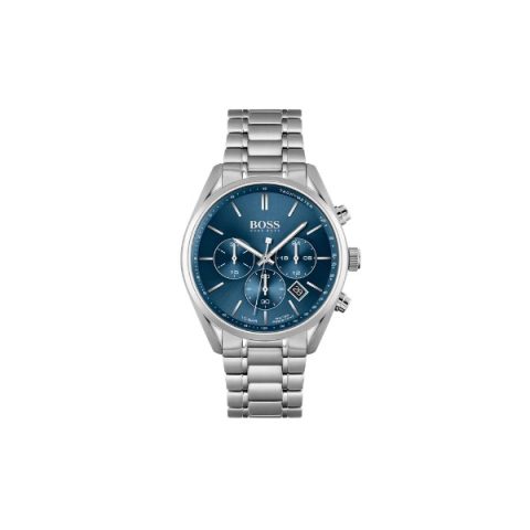 Reloj Hugo Boss Champion 1513818 en acero con esfera azul, visto de frente