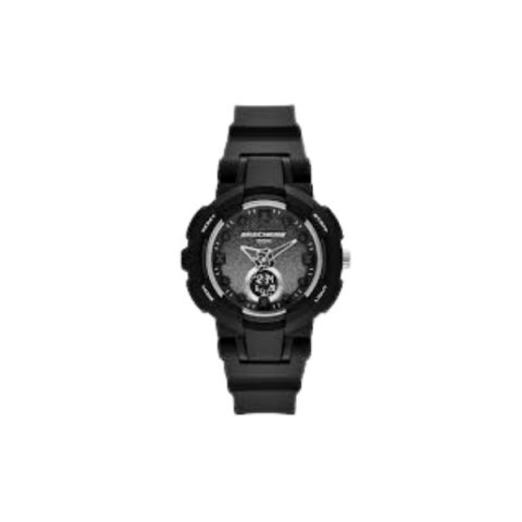 Reloj Skechers SR2152 con caja negra con esfera analógica y digital a la vez, visto de frente