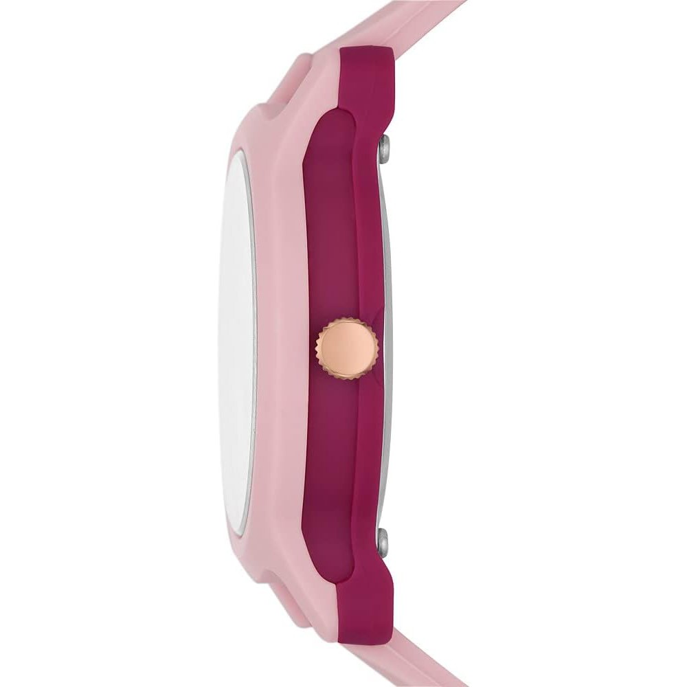 Reloj Skechers SR6266 rosa con esfera en oro rosado degradado y correa de silicona, de perfil