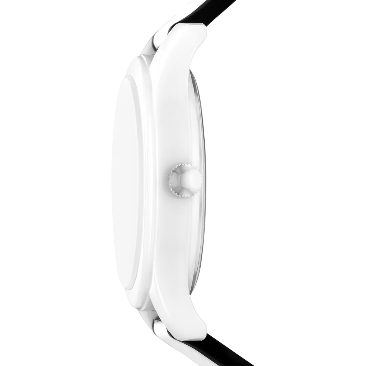 Reloj Skechers Brooklake SR6384 blanco con esfera plateada de tres subesferas, de perfil